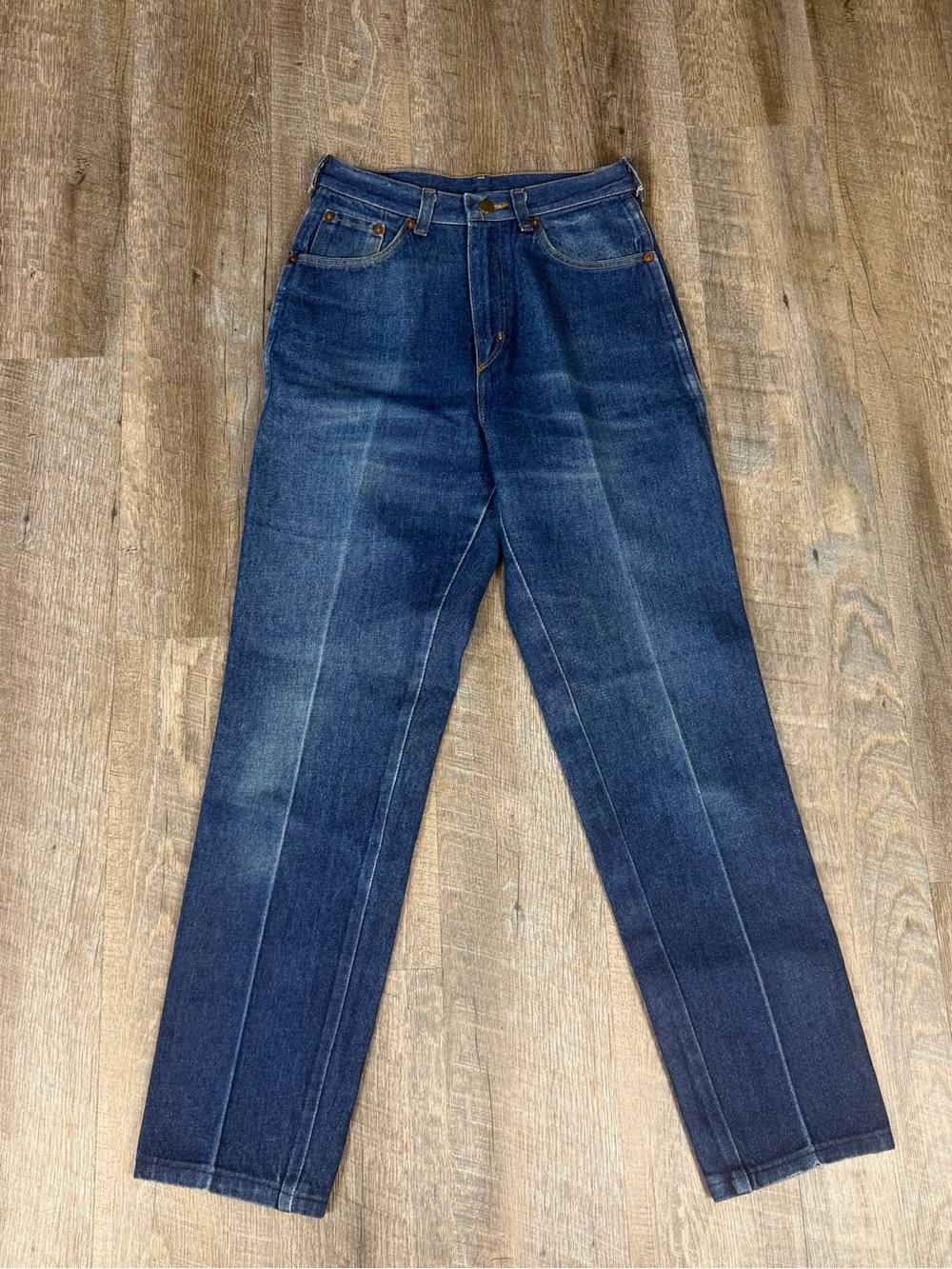 Vintage Wrangler Junior Fit Jeans Size 9 Dark Wash 100% Cotton USA Made Western